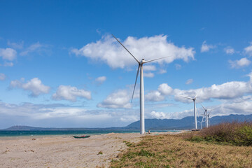 Canvas Print - Beautiful Windmills landscape at Ilocos norte