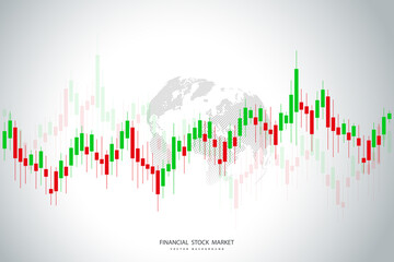 Wall Mural - Stock market and exchange. Bullish point, Trend of graph.Graph chart of stock market investment world trading. Stock market data. Vector illustration