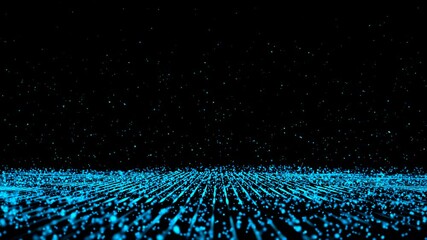 Wall Mural - Abstract Blue PArticles Field