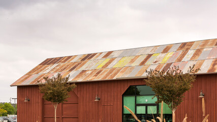 Warehouse with corrugated metal roof, Temecula, California 