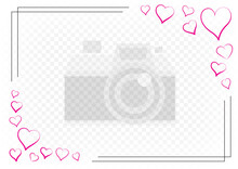 Valentine Outline Heart Photo Frame Transparent Template