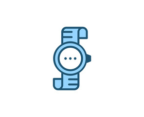 Fototapete - Line Smart watch icon isolated on white background. Outline symbol for website design, mobile application, ui. Electronics pictogram. Vector illustration, editorial stroсk. 