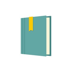 Sticker - Library book icon flat isolated vector