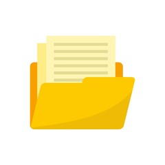 Poster - Library online folder icon flat isolated vector