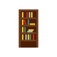 Poster - Library book wardrobe icon flat isolated vector