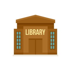 Poster - library building icon flat isolated vector