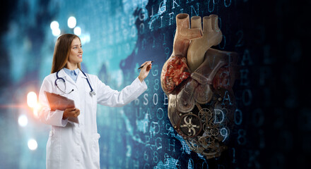 Wall Mural - moderm medicine. cardiology . mixed media