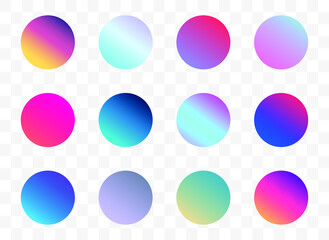 Poster - set of round vector gradient. multicolor sphere. modern abstract background texture. template for de