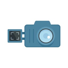 Poster - Screen recording camera icon flat isolated vector