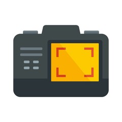 Poster - video camera screen recording icon flat isolated vector