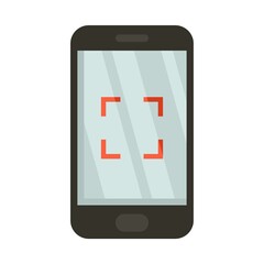 Poster - Phone app screen recording icon flat isolated vector