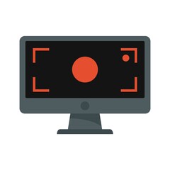 Poster - display recording icon flat isolated vector