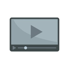 Sticker - Video playing icon flat isolated vector