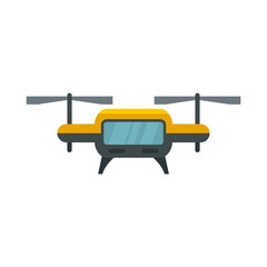 Sticker - Delivery unmanned taxi icon flat isolated vector