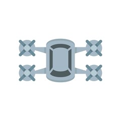 Poster - Unmanned taxi drone icon flat isolated vector