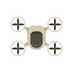 Poster - Delivery drone icon flat isolated vector