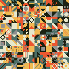 Aufkleber - Colorful mosaic covers design. Minimal geometric pattern background