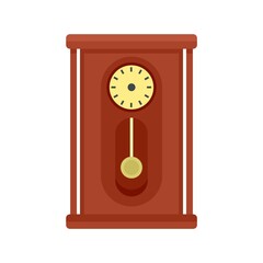 Poster - home pendulum clock icon flat isolated vector