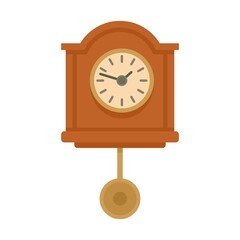 Poster - Grandfather pendulum clock icon flat isolated vector
