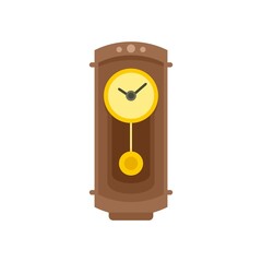 Poster - Classical pendulum clock icon flat isolated vector