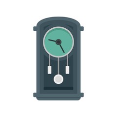 Poster - Decoration pendulum clock icon flat isolated vector