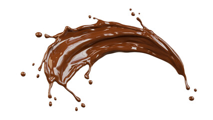 chocolate splash in heart shape on transparent background. clipping path