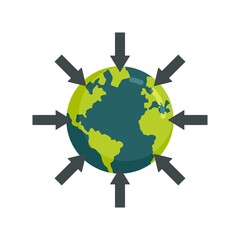 earth gravity icon flat isolated vector