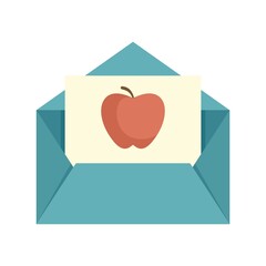 Poster - Envelope red apple newtons day icon flat isolated vector