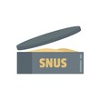 Snus tin can icon flat isolated vector