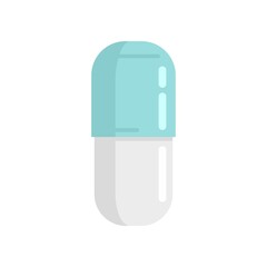 Wall Mural - Prescription pill pill icon flat isolated vector