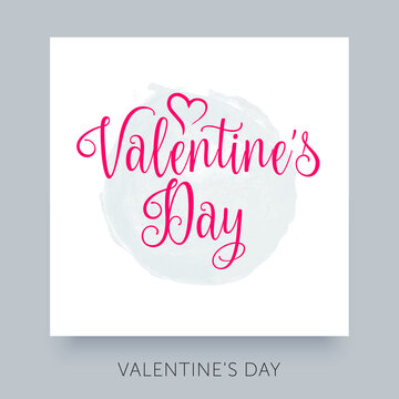 Happy Valentines Day calligraphy text. Good use for your postcard, card, invitation, banner design.