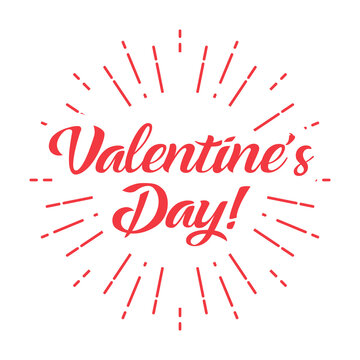 Happy Valentines Day calligraphy text. Good use for your postcard, card, invitation, banner design.