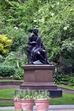 Robert Burns Statue In Victoria Embankment Gardens, London United Kingdom.