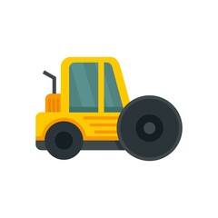 Poster - City road roller icon flat isolated vector