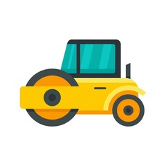 Poster - modern road roller icon flat isolated vector