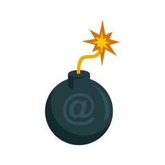 Sticker - Email fraud bomb icon flat isolated vector