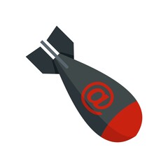 Poster - fraud digital bomb icon flat isolated vector