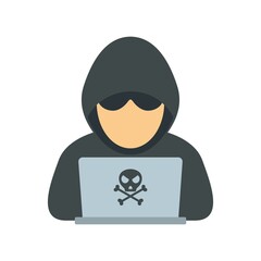 Poster - modern hacker icon flat isolated vector