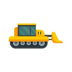 Poster - bulldozer icon flat isolated vector