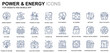 © alexdndz - Simple Set Power Industry and Energy Line Icons for Website and Mobile Apps. Contains such Icons as Solar Panel, Eco Energy, Power Plant. Conceptual color line icon. Vector pictogram pack.