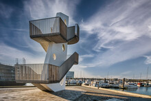 Watch Tower At New Marina In Esbjerg Harbor At The North Sea Coast, Denmark