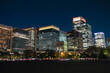 東京都千代田区 皇居前広場からの丸の内、高層ビル群の夜景
