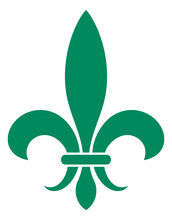 Medieval Lily Symbol. French Heraldic Emblem. Royal Sign