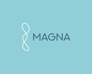 Poster - abstract linear loops logo design in minimalistic style. creative dna, bacteria, lab, science vector