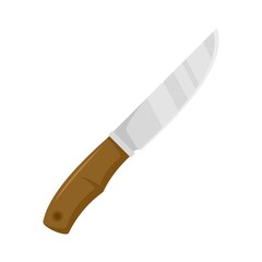 Poster - Safari hunting steel knife icon flat isolated vector