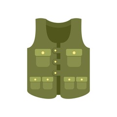 Poster - Hunter pocket vest icon flat isolated vector