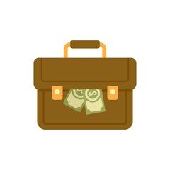 Poster - Briefcase money bribery icon flat isolated vector