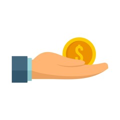 Poster - hand coin bribery icon flat isolated vector