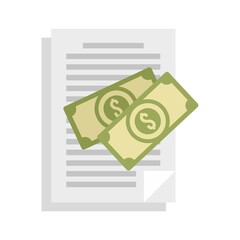 Poster - document bribery money icon flat isolated vector