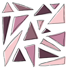 Poster - triangles. hand drawn shapes. doodle style. vector illustration